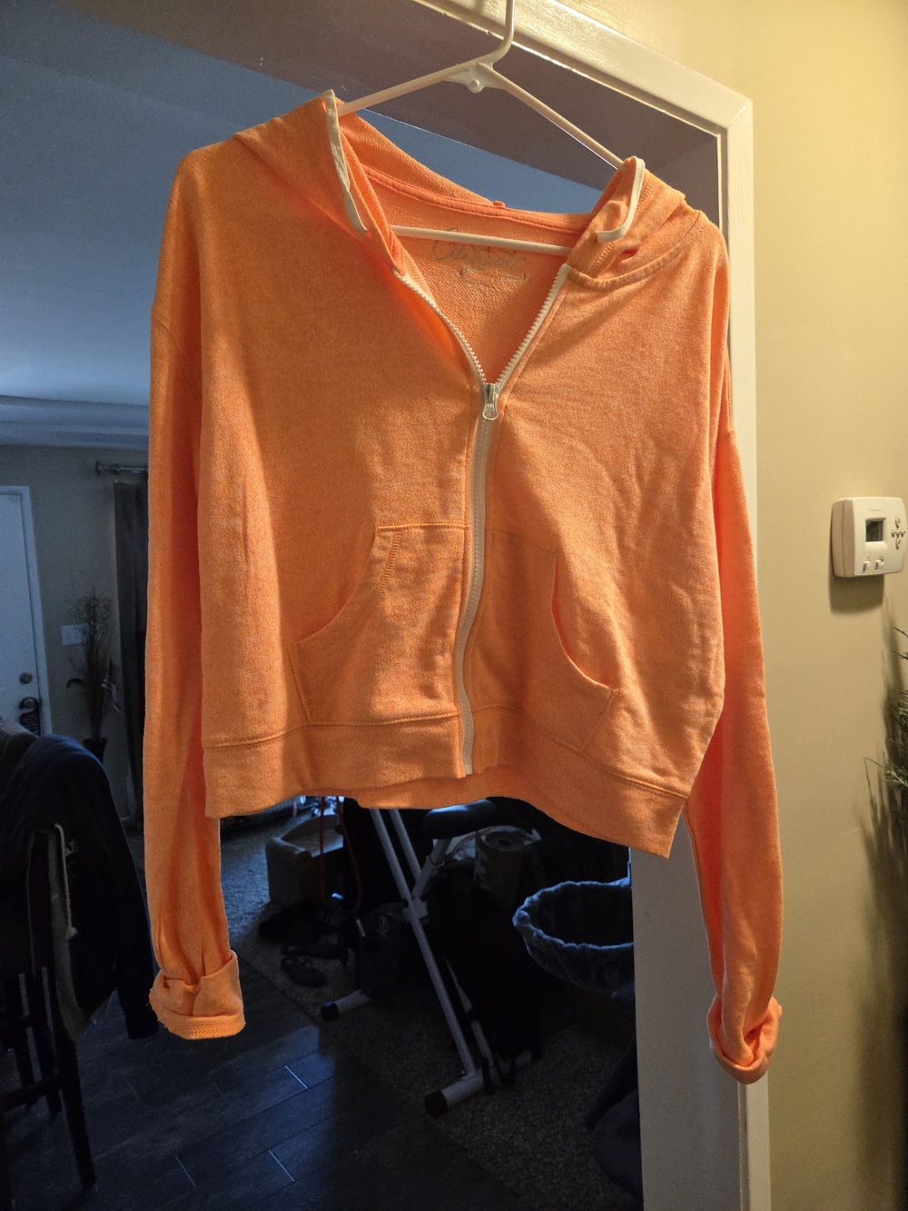 City Streets Women's Neon Orange Zip Hoodie
